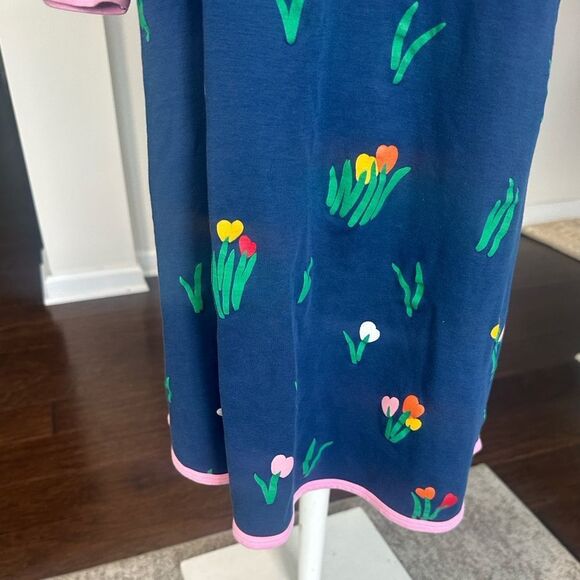 Beaufort Bonnet Company Navy Floral Knit Pima Cotton Nightgown M - Picture 3 of 5